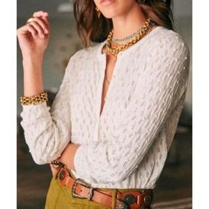 NWT Sezane Philippe jumper in white, size small
